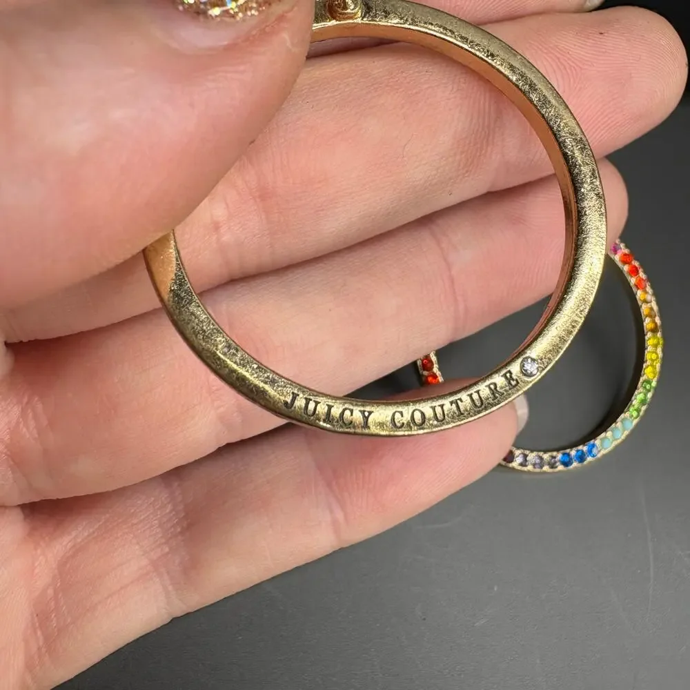 Juicy Couture Earrings Rainbow Earrings Circle Earrings Hoop Earrings